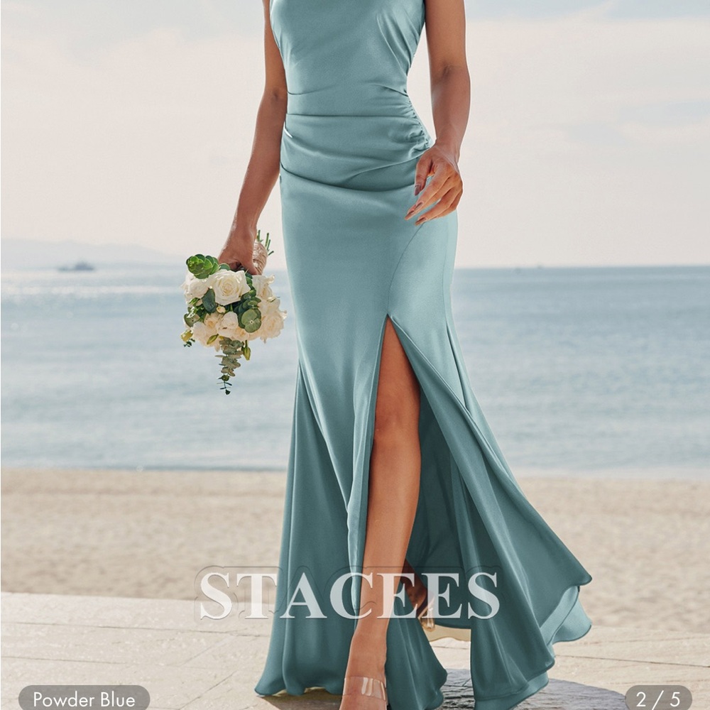 Stacees Powder Blue bridesmaid dress